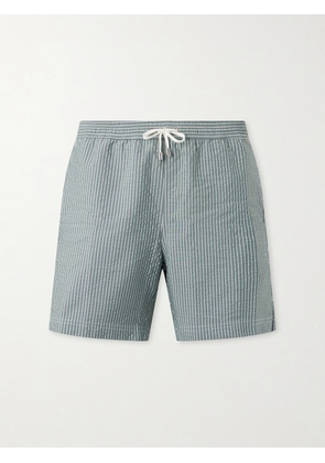 Sunspel - Straight-Leg Striped Swim Shorts - Men - Green - S