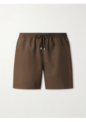 Sunspel - Drawstring Straight-Leg Swim Shorts - Men - Brown - S