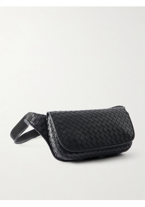Bottega Veneta - Veneto Intrecciato Leather Messenger Bag - Men - Black