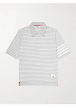 Thom Browne - Striped Cotton-Jersey Polo Shirt - Men - Gray - 1