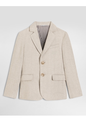 Dolce & Gabbana Single-breasted Linen Jacket - Man Collection Multicolor 5 Years