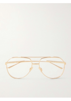 Bottega Veneta - Rounded-Frame Metal Glasses - Men - Gold