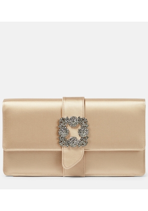Manolo Blahnik Capri embellished satin clutch
