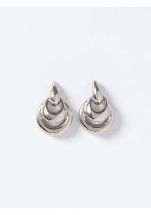 PANCONESI Blow Up Pendant Earrings in Chrome-Plated Brass with Engraved Logo