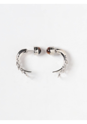 PANCONESI Spina Pendant Earrings in Chrome-Plated Brass with Crystals