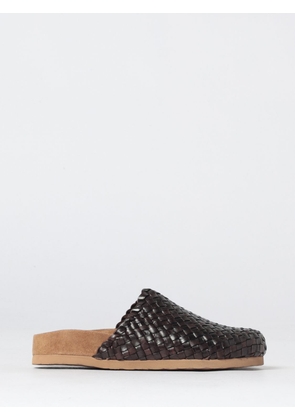 DRAGON DIFFUSION Woven Leather Sabot Mules with Low Heel and Round Toe