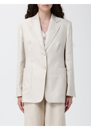 MAX MARA Single-Breasted Wool Blazer With Lapels and Patch Pockets