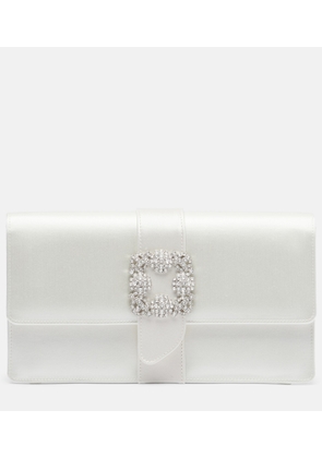 Manolo Blahnik Capri embellished satin clutch