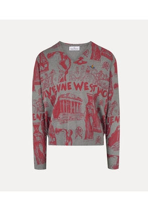 Vivienne Westwood Julian V-neck Jumper Cashmere / Cotton Dark-grey-melange S Men