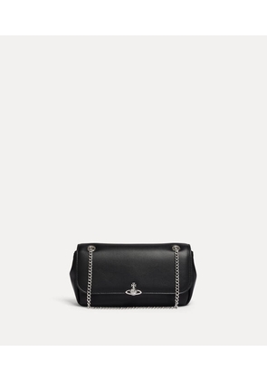 Vivienne Westwood Chain Crossbody Purse Pu Smooth Black