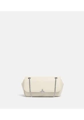 Vivienne Westwood Chain Crossbody Purse Pu Smooth White