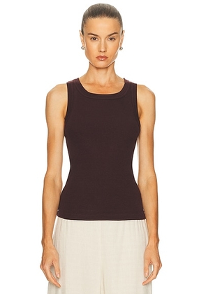 Citizens of Humanity Isabel Rib Tank in Mahogany - Brown. Size L (also in XS, S, M).
