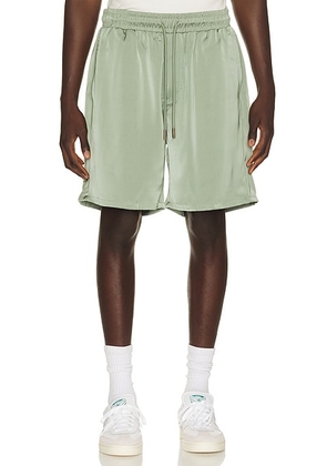 Honor The Gift Satin Drawcord 7 Shorts in Sage - Green. Size S (also in M, L, XL/1X, XXL/2X).