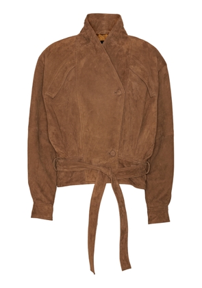 ROTATE Belted Suede Bomber Jacket - Moda Operandi