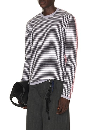Gimaguas Pablo Stripes Sweater in Grey & Pink - Grey,Red. Size M (also in S, L, XL/1X).