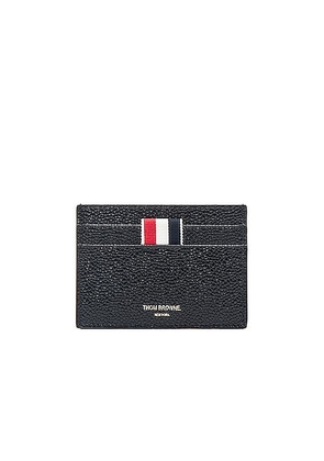 Thom Browne Pebble Grain Single Cardholder in Black - Black. Size all.