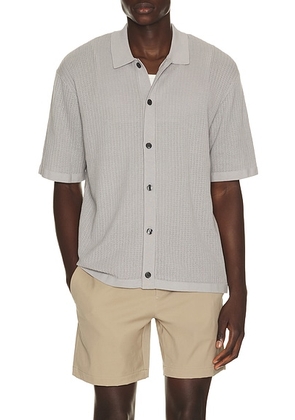 Theory Mesh Button Down Shirt in New Dark Vapor - Grey. Size XXL/2X (also in S, M, L, XL/1X).