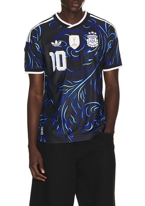 Adidas Originals Afa Argentina 26 2010 Away World Cup Jersey in Black  Lucid Blue  & Blue Burst - Black. Size XL/1X (also in S, M).
