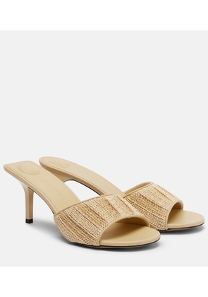 Jacquemus Cubisto raffia-effect mules