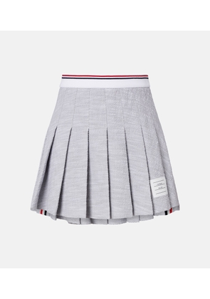 Thom Browne Pleated cotton-blend tweed miniskirt