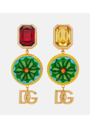 Dolce&Gabbana DG embellished clip-on earrings