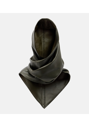 Nour Hammour Draped leather hood