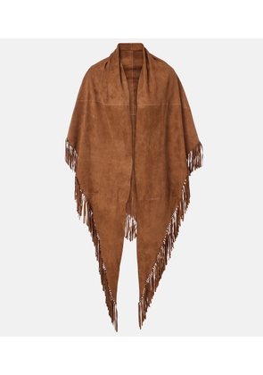 Nour Hammour Fringed suede shawl