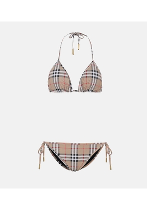 Burberry Burberry Check triangle bikini