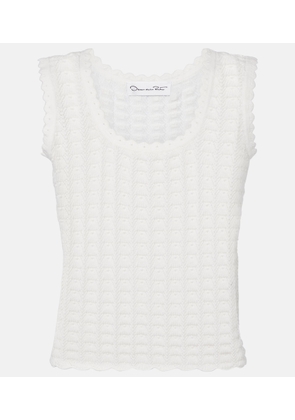 Oscar de la Renta Pointelle cotton and silk tank top