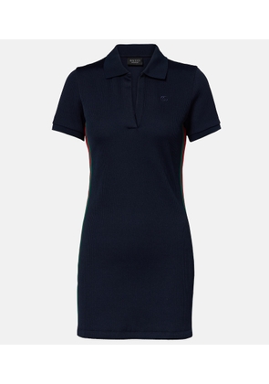 Gucci Web Stripe ribbed-knit jersey polo dress