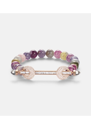 Ananya Chakra 18kt rose gold beaded bracelet with gemstones