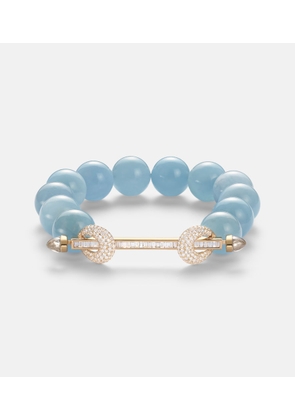 Ananya Chakra 18kt gold beaded bracelet with gemstones