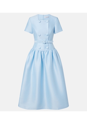 Self-Portrait Belted taffeta midi dress
