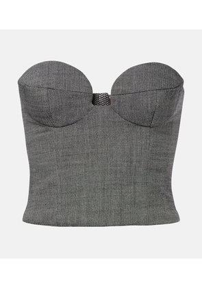 Magda Butrym Herringbone wool-blend bustier top