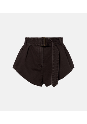 Magda Butrym Belted cotton canvas shorts