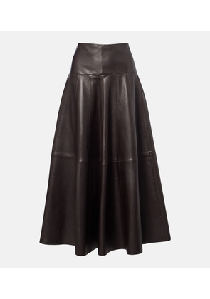 Nour Hammour Daria leather midi skirt