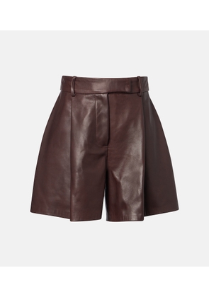 Nour Hammour Jonah pleated leather shorts