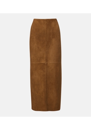 Nour Hammour Selly suede midi skirt