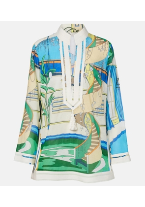 Tory Burch Printed cotton voile tunic