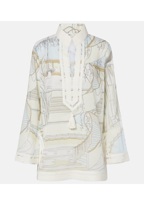 Tory Burch Printed cotton voile tunic