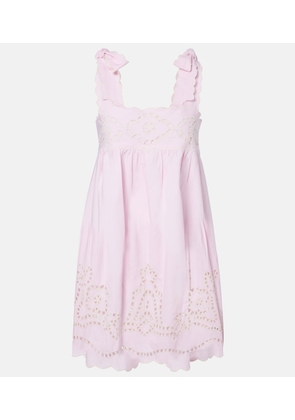 Juliet Dunn Broderie anglaise cotton minidress