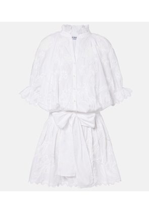 Juliet Dunn Embroidered cotton minidress