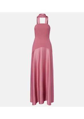 Solace London Mae satin-paneled bustier gown