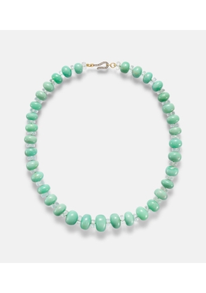 Ileana Makri Beaded necklace with chrysoprases, topaz, and diamonds