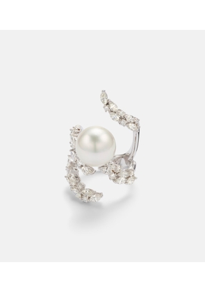 Yeprem Pearlescent 18kt white gold ring with freshwater pearl and diamonds