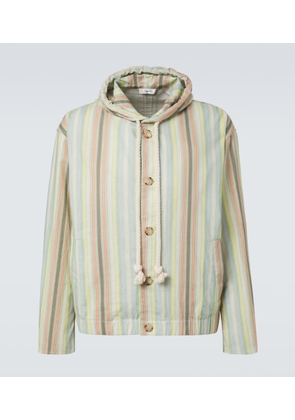Commas Striped hooded hemp and cotton jacket