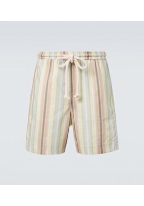 Commas Striped hemp and cotton Bermuda shorts