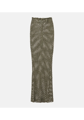 Bananhot Magen crochet cotton-blend maxi skirt