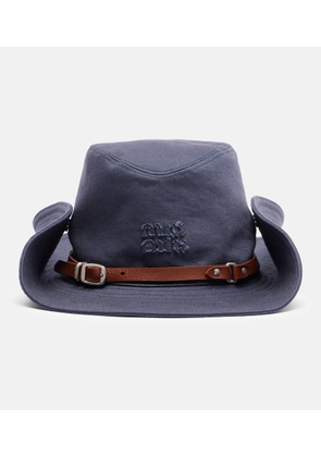 Miu Miu Leather-trimmed cotton cowboy hat