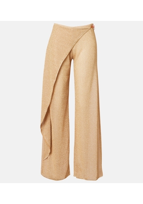 Oseree Lumiere beaded wide-leg pants